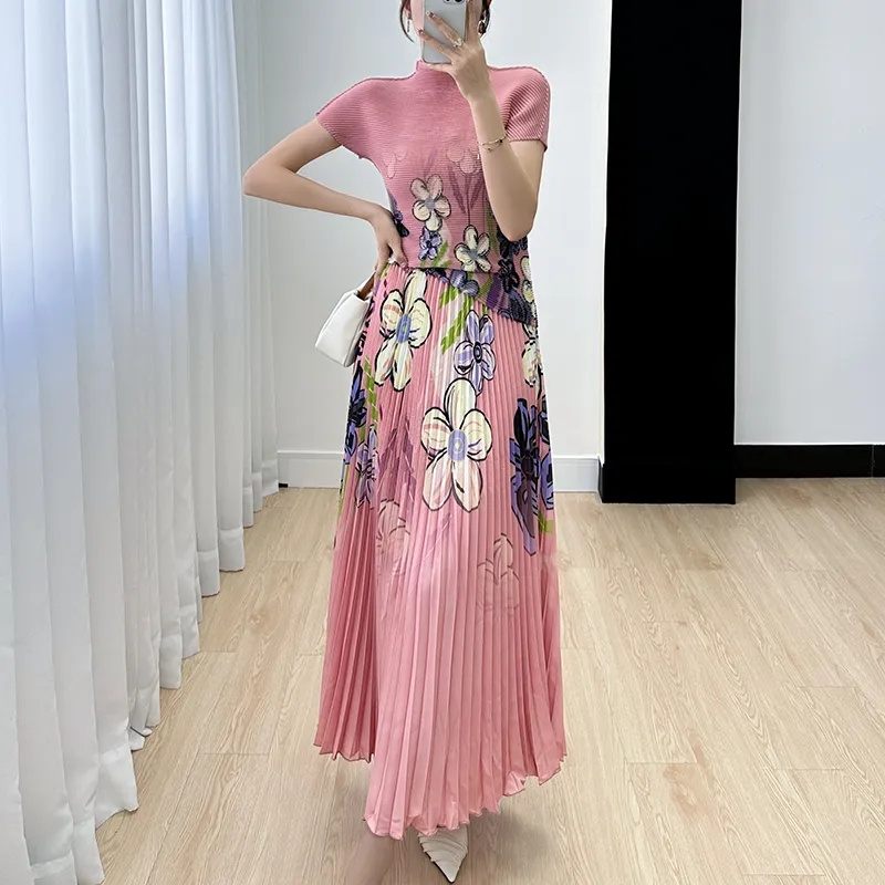 Summer Clothing Women Sale - 2025年夏新作 レディース ウエスタン風プリントトップス＆プリーツハーフスカート ツーピースセット 細見えおしゃれ