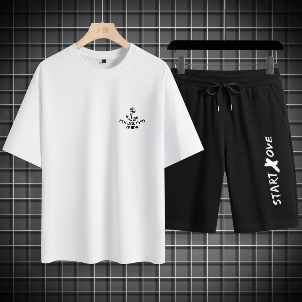 Summer Clothing Drip - メンズTシャツセット1枚 2026年春夏 ツーピースセット ドリップファッション ジョギングセット 3Dプリントスーツ