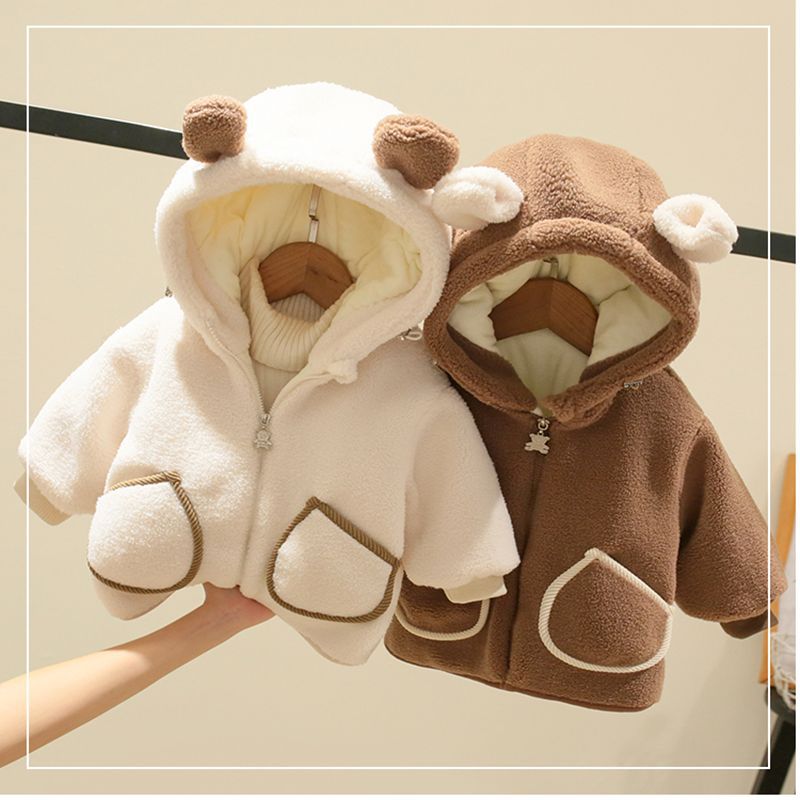 Yours Clothing Summer Jackets - 子供用コート女の子冬服フリースコート男の子用厚手アウタークマ耳フード付きウール子供用ジャケット衣装