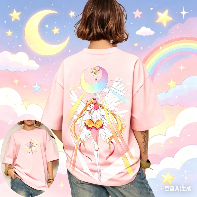 Summer Clothing Trends For Women - 2026 新セーラームーンセレナカジュアル女性親子トレンド半袖 Tシャツ夏特大快適なルーズ Y2k トップ