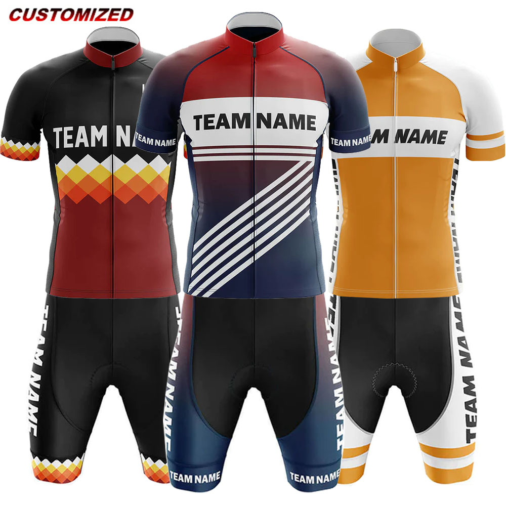 Summer Clothing Names - 男性用のカスタマイズされたチーム名のサイクリングジャージーセット、半袖、自転車服、自転車シャツ、アウトドアスポーツ、自転車、4