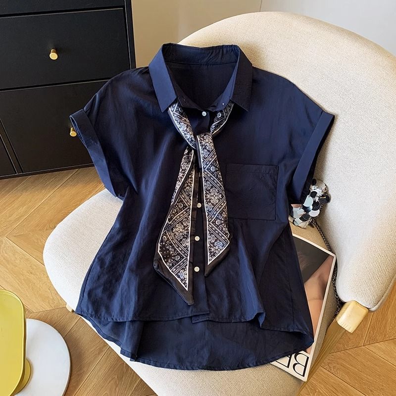 Summer Clothing Trends For Women - オフィスレディ半袖ソリッドボタンオールマッチブラウス女性服ポロネックルーズエレガントシャツトップスファッショントレンド夏