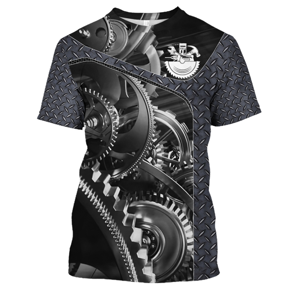 Summer Clothing Names - メンズ3DメカニックプリントTシャツ,特大セーター,ストリートウェア,パーソナライズされた名前,カジュアルでヴィンテージ,5XL,夏