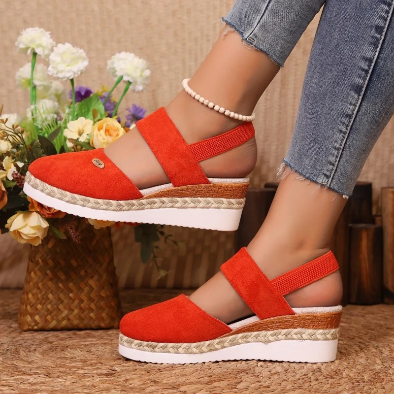 Espadrille Sandal Women - 女性クローズドトゥウェッジサンダル女性夏のバックルストラップグラディエーターシューズ女性ファッションエスパドリーユプラットフォームサンダル Mujer