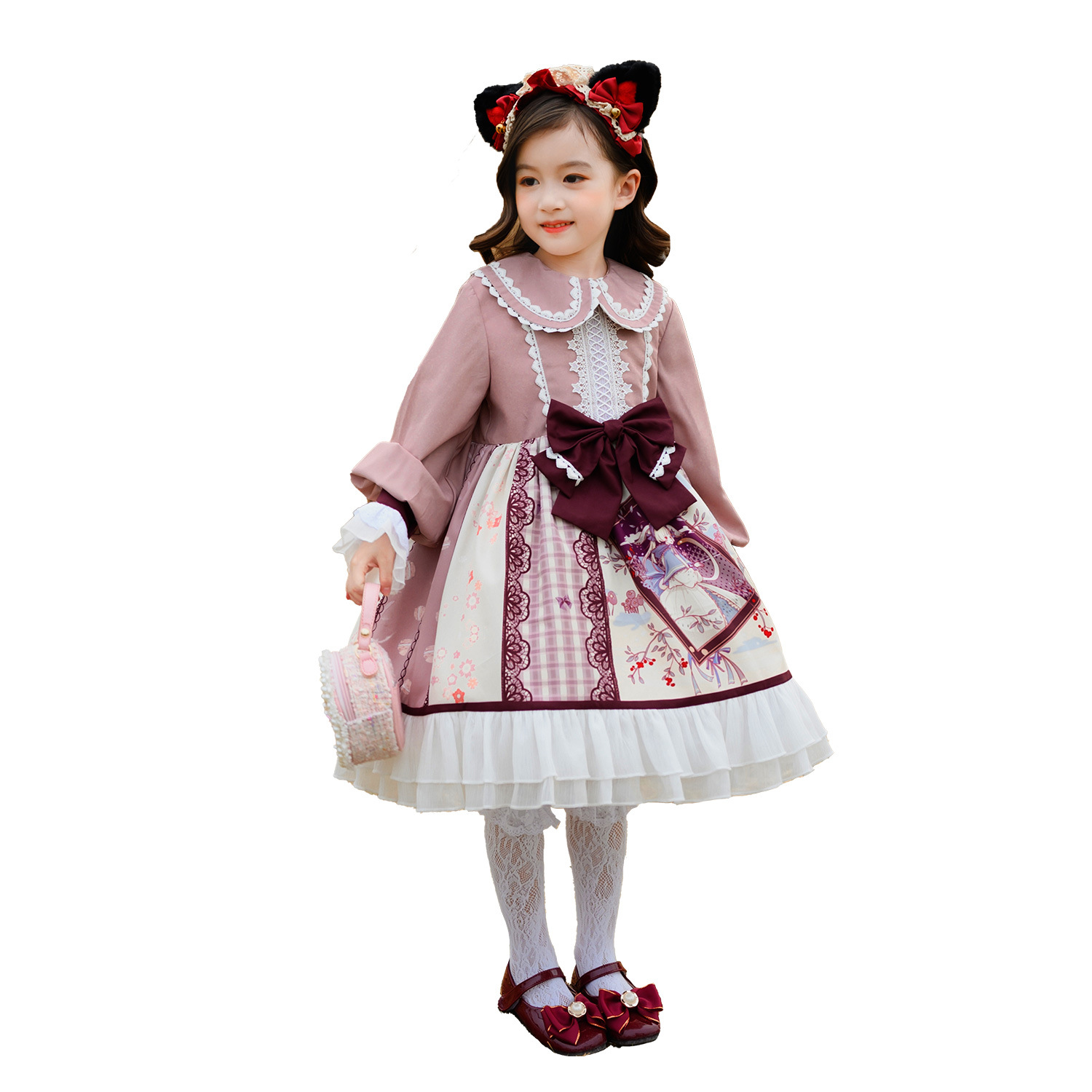 Summer Clothing Girl - 子供用ロリータ服長袖プリンセスドレス春夏フルセットドレスロリータハロウィン