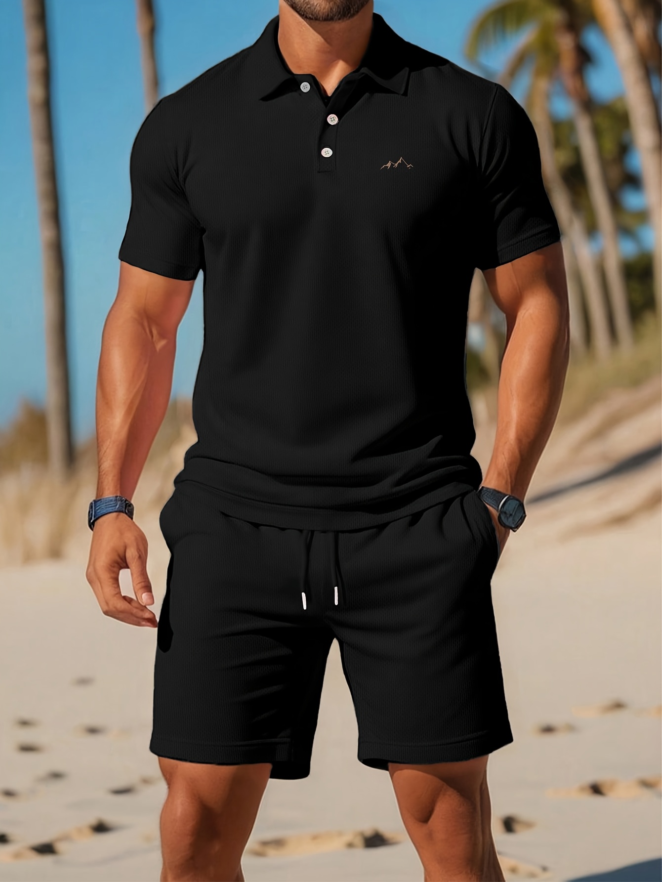 Summer Clothing Patterns - 2026年夏メンズポロセット - 3Dプリント柄 - 通気性抜群 軽量