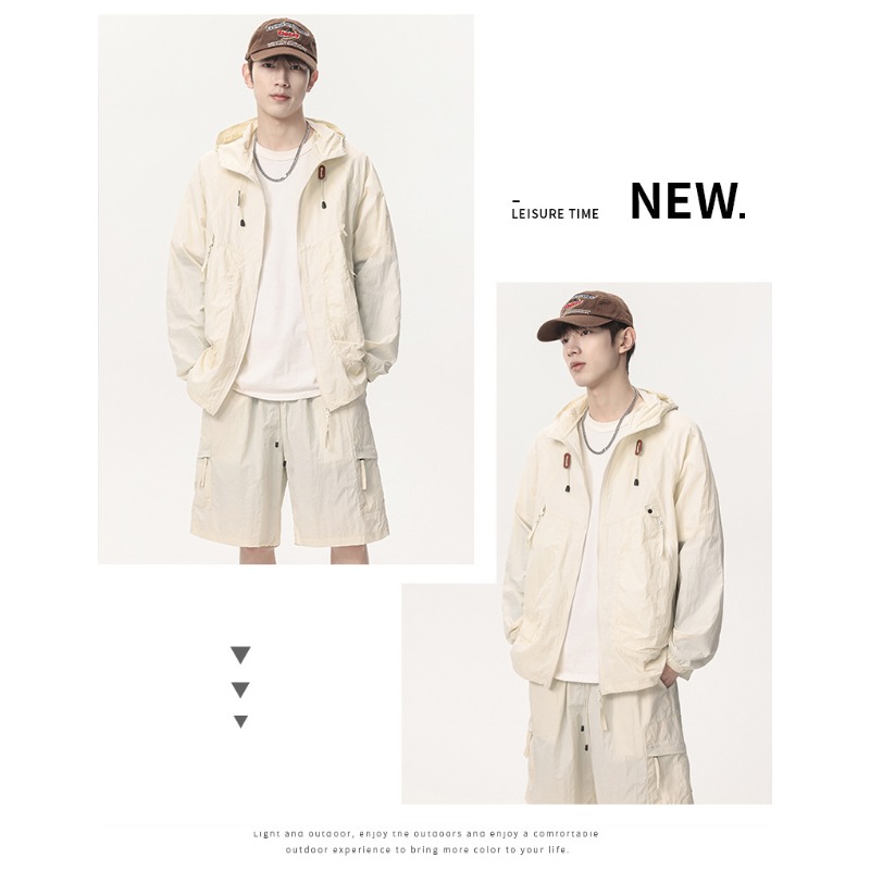 Yours Clothing Summer Jackets - 夏の屋外ゴルフカジュアル UV 耐性スキン服カップルファッショナブルなトレンディな通気性速乾性日焼け防止服