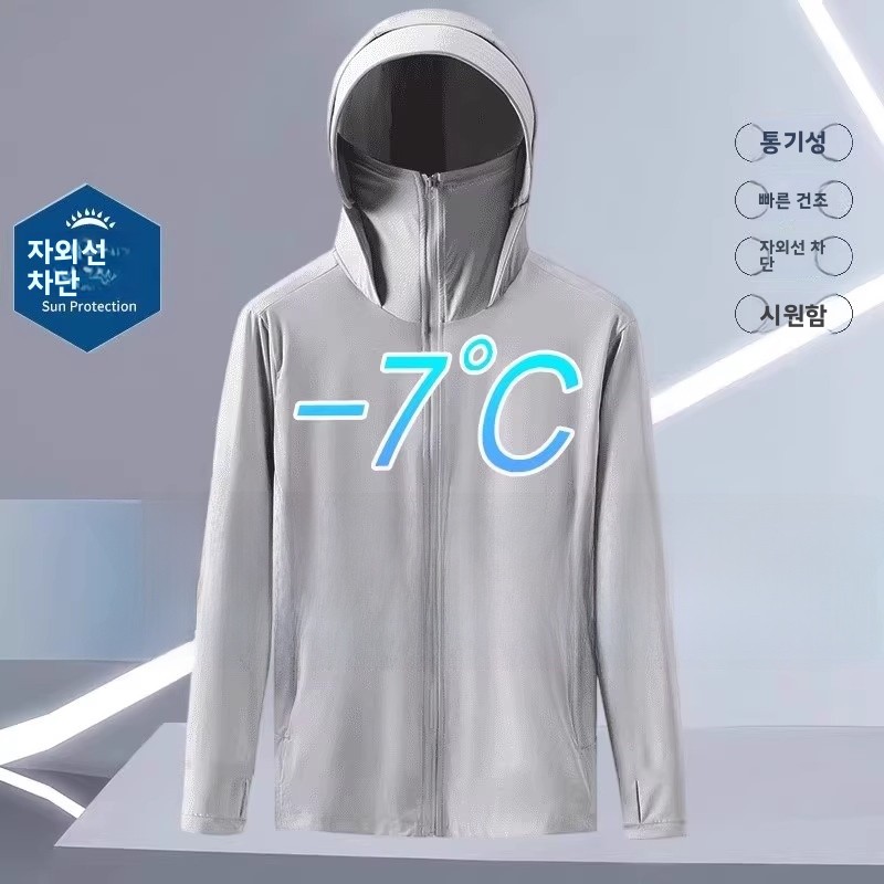 Summer Uv Clothing - 涼感のある夏用フード付き長袖コート アイスシルク メンズアウトドアファッション 日焼け止め服 通気性のあるUVカット