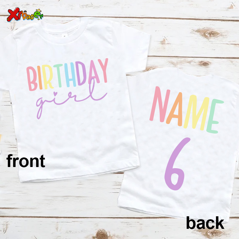 Summer Clothing Names - 誕生日ガール Tシャツパーティー衣装子供のためのカスタム名シャツ女の赤ちゃん服かわいい Tシャツ子供服 10th 誕生日女の子