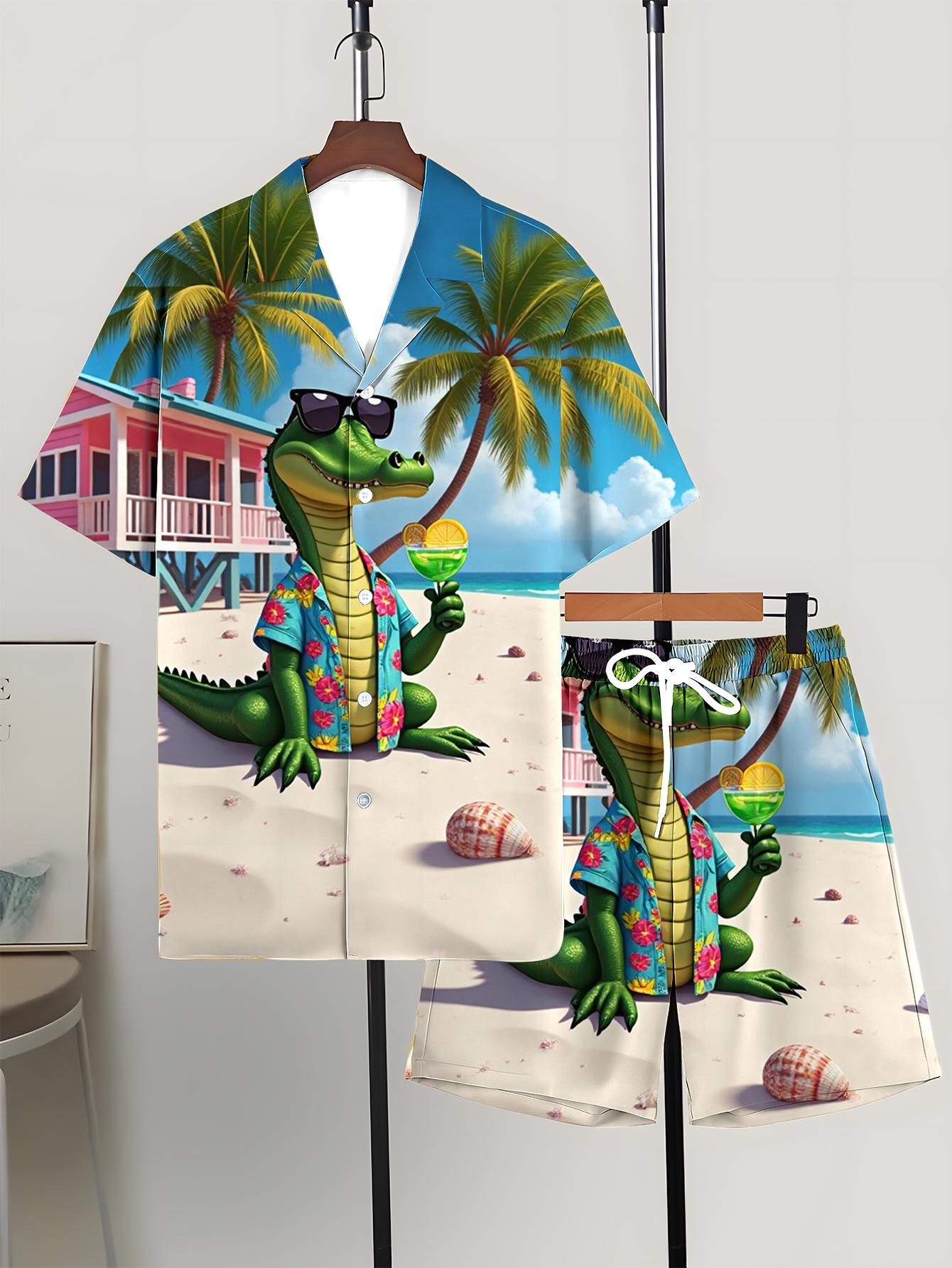 メンズシャツセット 2026 春夏 ドリップ柄 3Dプリント - Summer Clothing Drip のレビューと価格