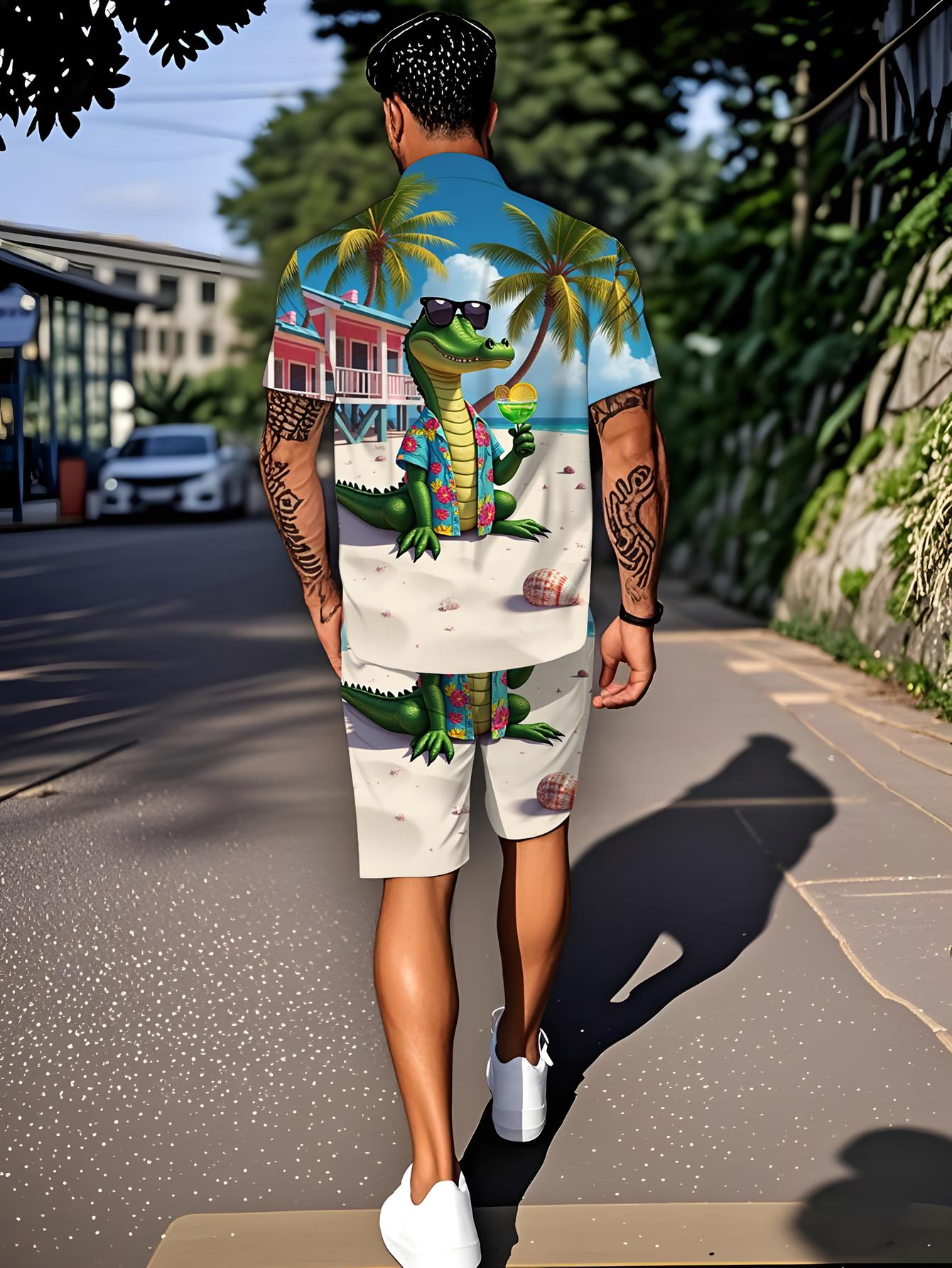 メンズシャツセット 2026 春夏 ドリップ柄 3Dプリント - Summer Clothing Drip のレビューと価格
