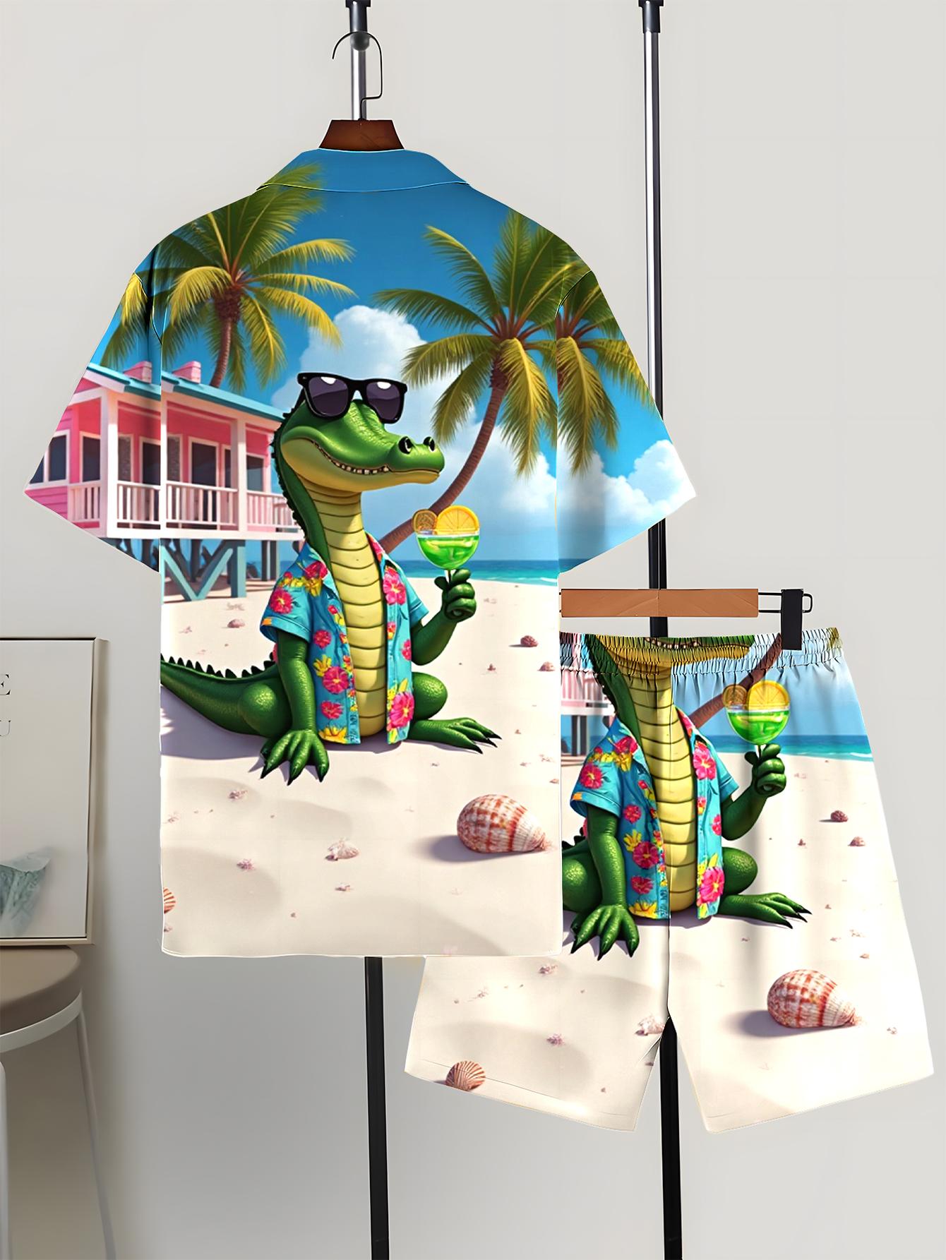 メンズシャツセット 2026 春夏 ドリップ柄 3Dプリント - Summer Clothing Drip のレビューと価格