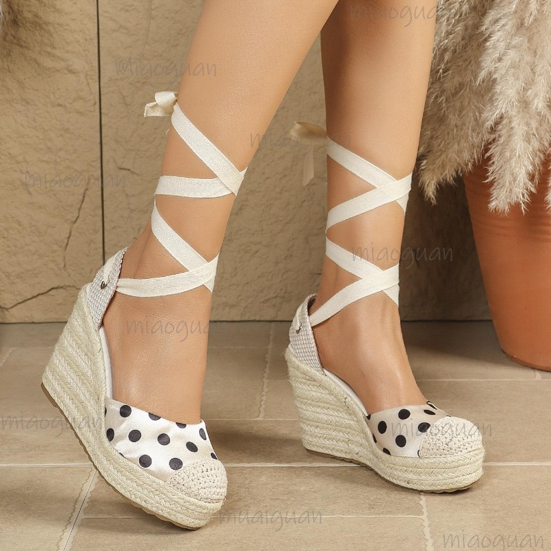 2026年春夏新作 レディース ドット柄 エスパドリーユ ウ - Espadrille Sandal Women のレビューと価格