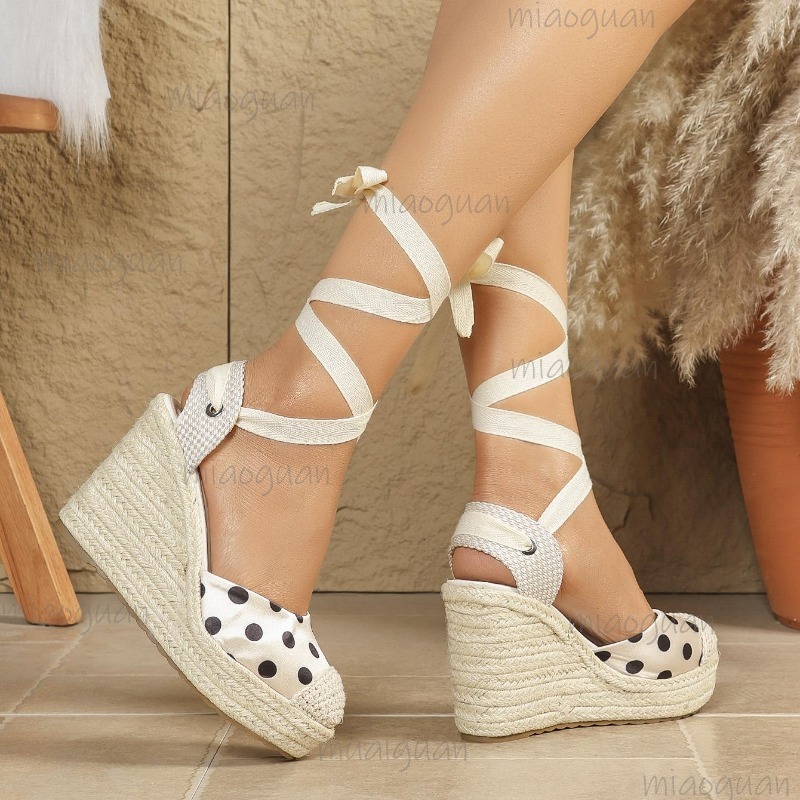 2026年春夏新作 レディース ドット柄 エスパドリーユ ウ - Espadrille Sandal Women のレビューと価格