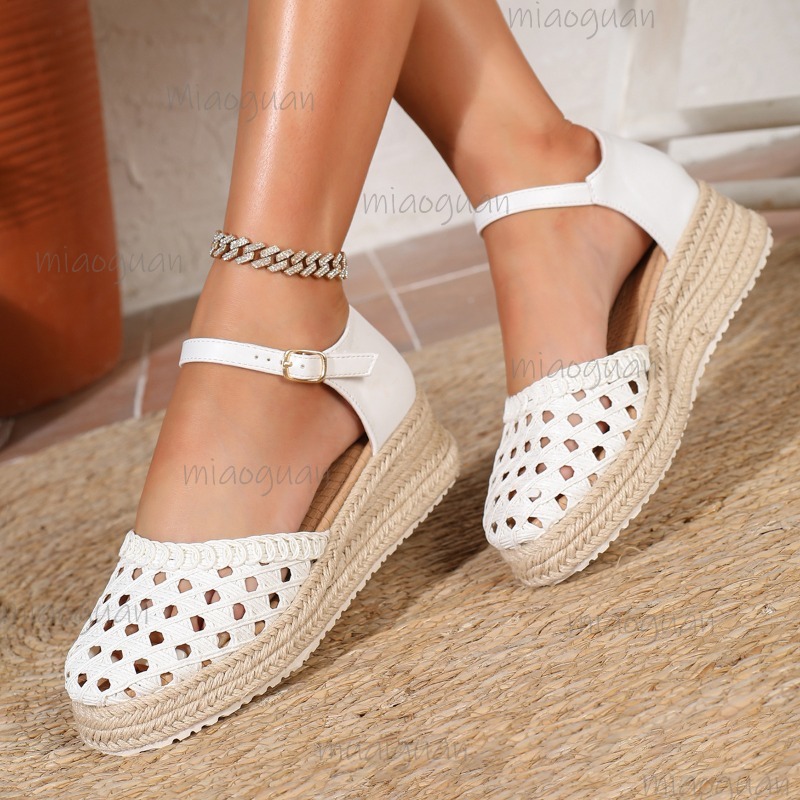 ボヘミアンスタイル レディース 中空編み込み エスパドリーユ - Espadrille Sandal Women のレビューと価格