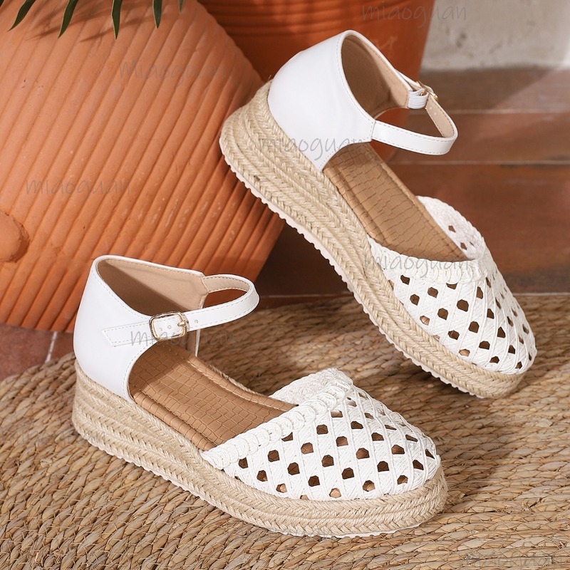 ボヘミアンスタイル レディース 中空編み込み エスパドリーユ - Espadrille Sandal Women のレビューと価格