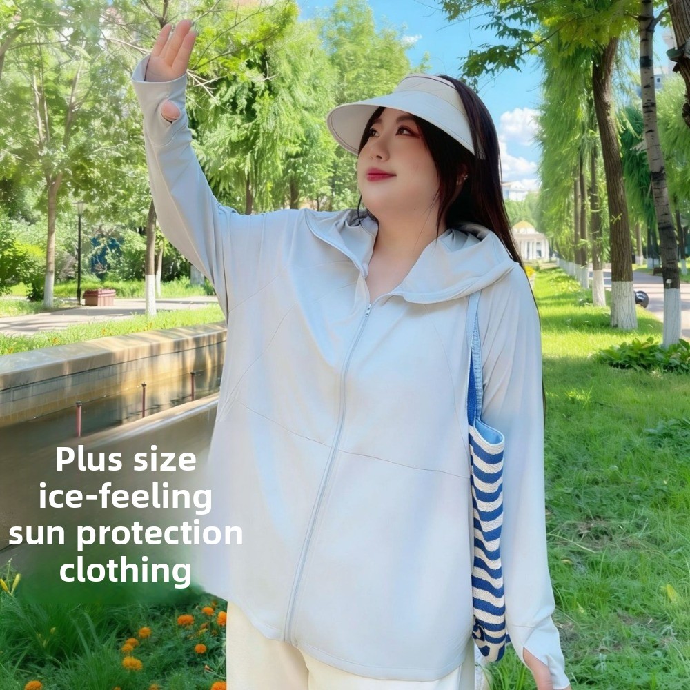 夏用の女性用ファットMMニュープラスサイズアイスシルク日焼け - Summer Uv Clothing のレビューと価格