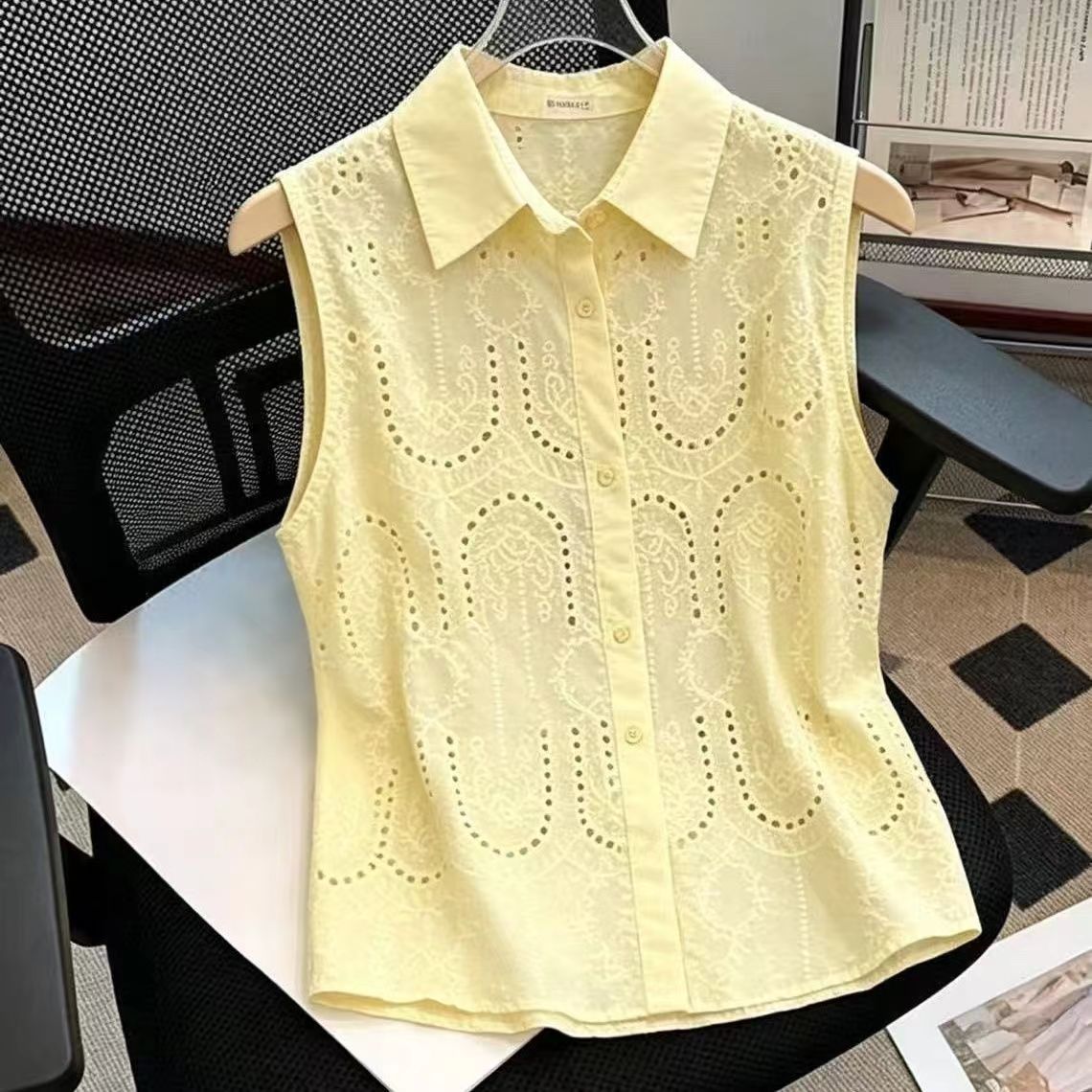 甘いノースリーブソリッドネックボタンオールマッチブラウス夏の - Summer Clothing Trends For Women のレビューと価格