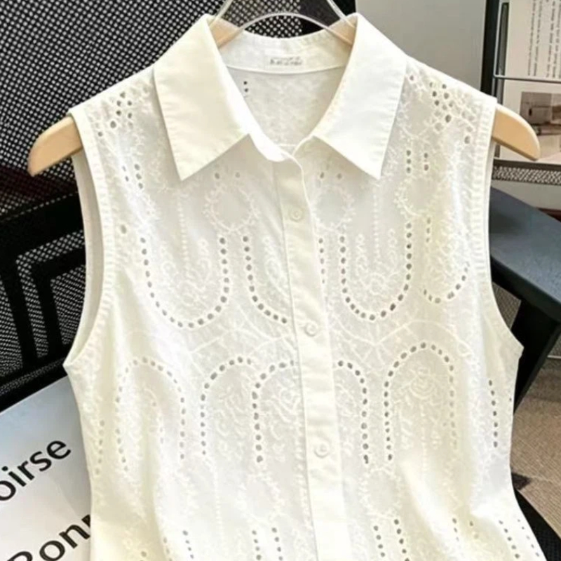 甘いノースリーブソリッドネックボタンオールマッチブラウス夏の - Summer Clothing Trends For Women のレビューと価格