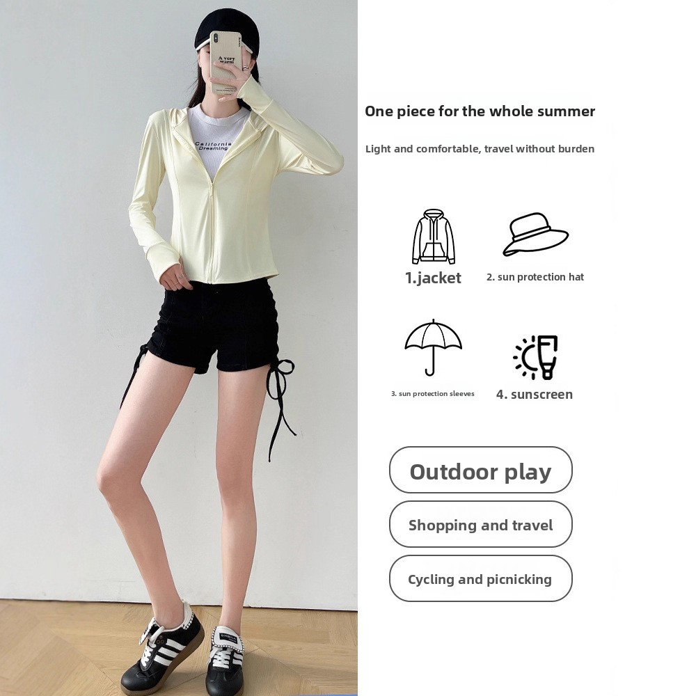 フード付き女性用日焼け止め服 UVカット、夏用氷感通気性屋外 - Summer Uv Clothing のレビューと価格