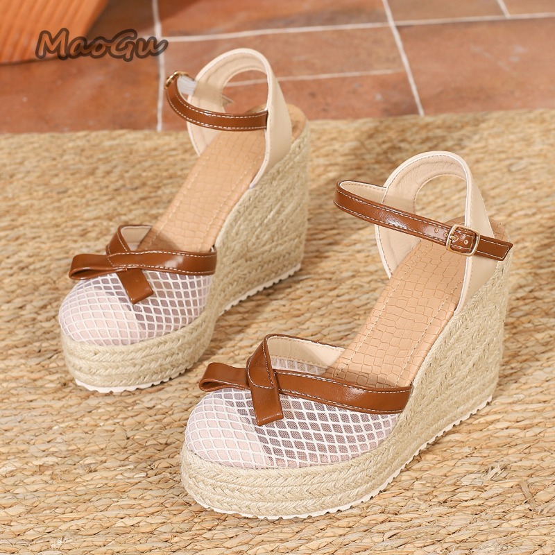 サイズ42 女性のメッシュボウエスパドリーユウェッジサンダル - Espadrille Sandal Women のレビューと価格