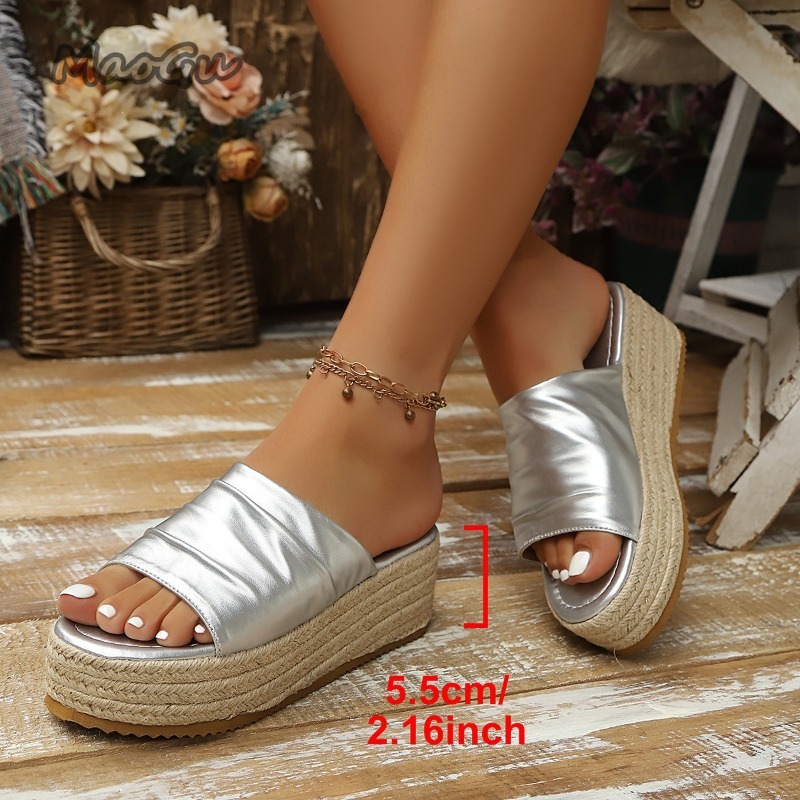 レディース ラッフル エスパドリーユ ウェッジ スライド サ - Espadrille Sandal Women のレビューと価格