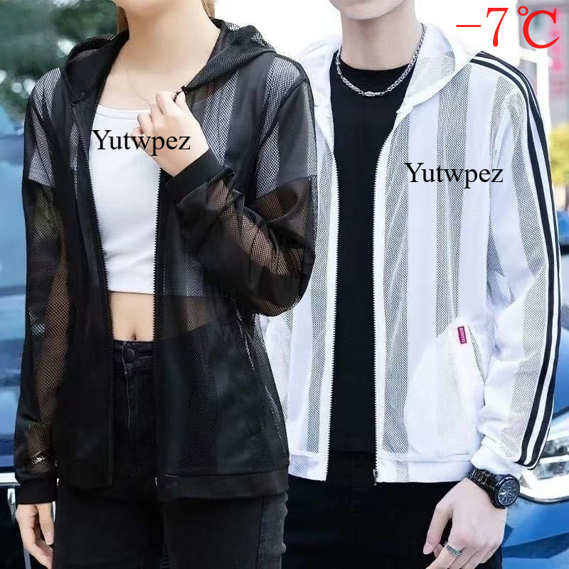 メンズアイスシルク日焼け防止服夏軽量通気性フード付き速乾ジャ - Yours Clothing Summer Jackets のレビューと価格