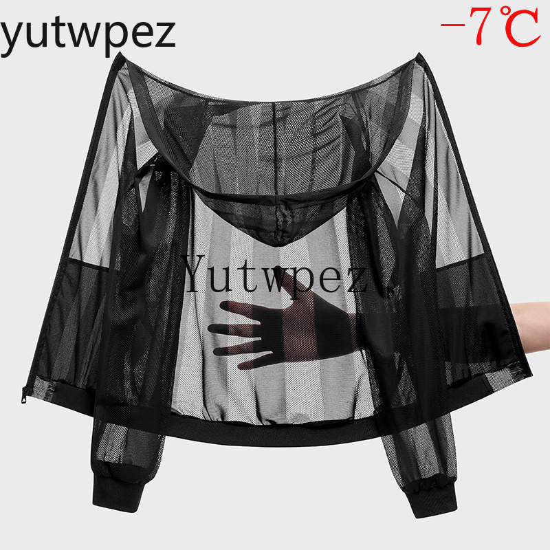 メンズアイスシルク日焼け防止服夏軽量通気性フード付き速乾ジャ - Yours Clothing Summer Jackets のレビューと価格