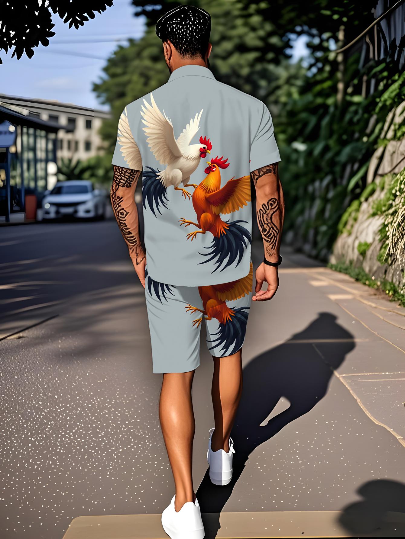 メンズシャツセット 2026 春夏 3Dプリント メンズスポ - Summer Clothing Drip のレビューと価格