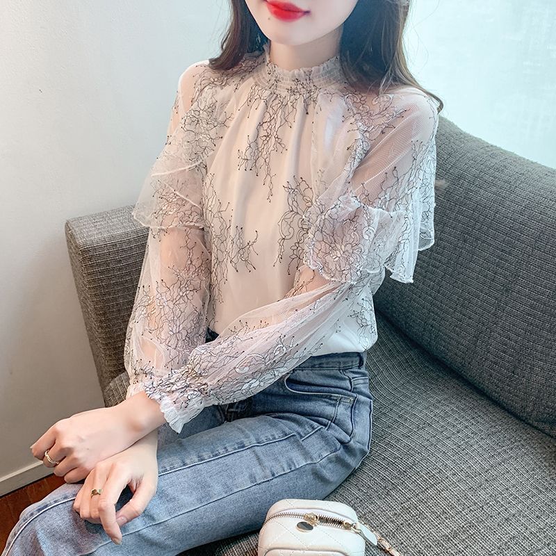 シフォン女性のシャツとブラウスレースの花高級デザイナー若々し - Summer Clothing Trends For Women のレビューと価格