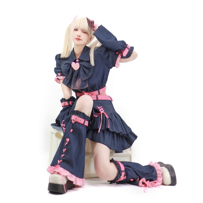 原宿-レディースデニムスカートセット,y2k,日本のカワイイ - Summer Clothing Women Sale のレビューと価格