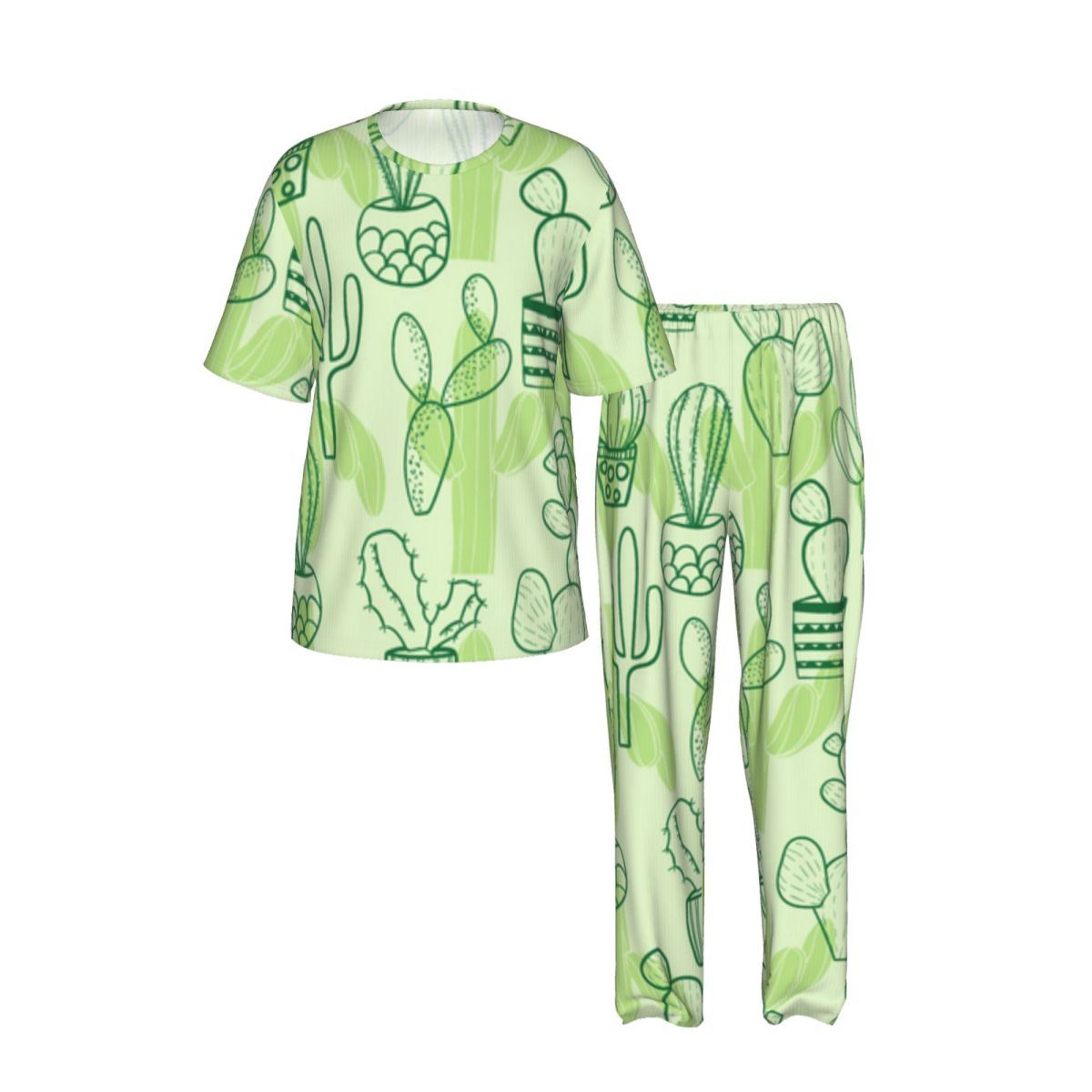 男性パジャマスーツ半袖長ズボンサボテン柄パジャマ夏のホーム服 - Summer Clothing Patterns のレビューと価格