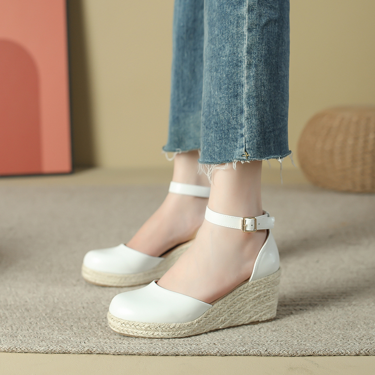 女性のエスパドリーユ ウェッジ サンダル アンクル ストラッ - Espadrille Sandal Women のレビューと価格