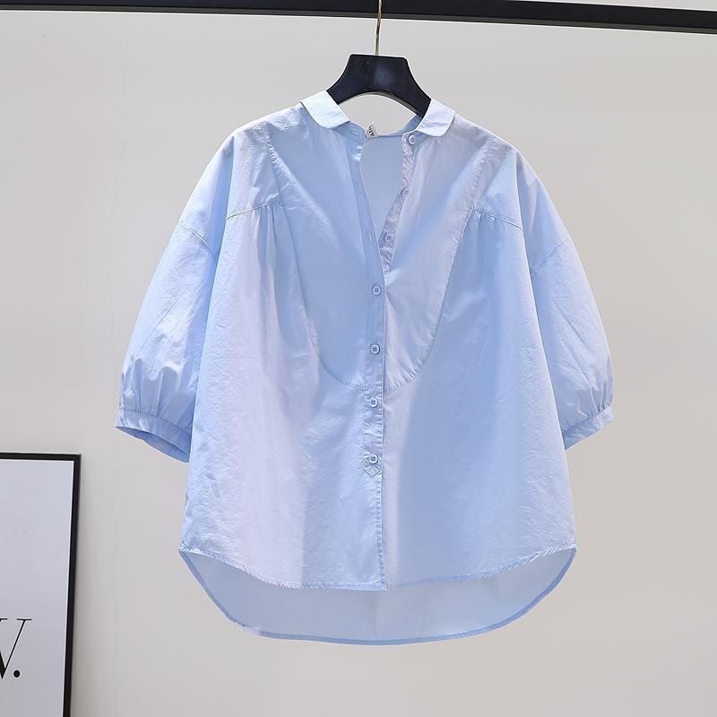 気質五分袖ブラウスルーズトップオフィスレディトレンドシャツ半 - Summer Clothing Trends For Women のレビューと価格