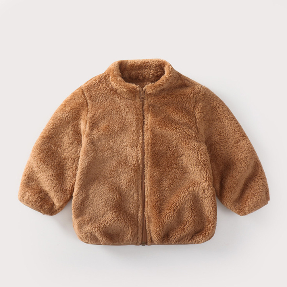 ファッション子供男の子無地ぬいぐるみコート秋冬暖かい赤ちゃん - Yours Clothing Summer Jackets のレビューと価格