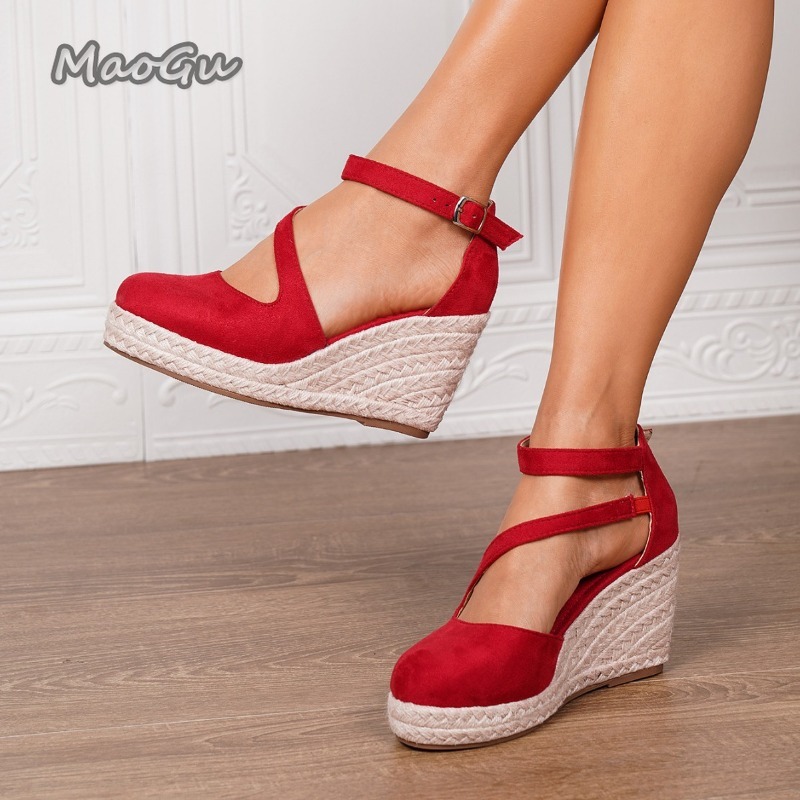 34-43サイズの女性用エスパドリーユウェッジサンダル、スエ - Espadrille Sandal Women のレビューと価格