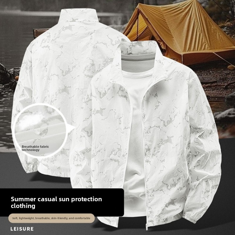 メンズスタンドカラー日焼け止めジャケットスポーツウェア夏屋外 - Summer Uv Clothing のレビューと価格