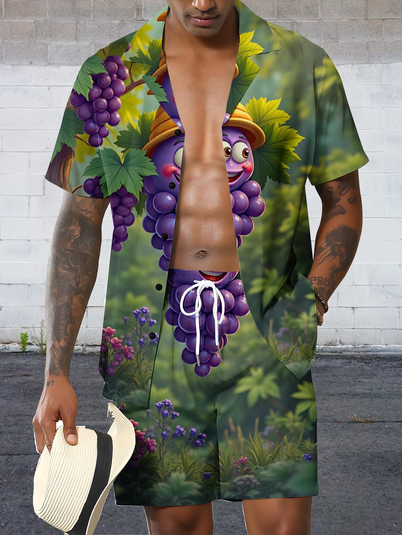 メンズシャツセット 2026 春夏 グラフィック ドリップ柄 - Summer Clothing Drip のレビューと価格