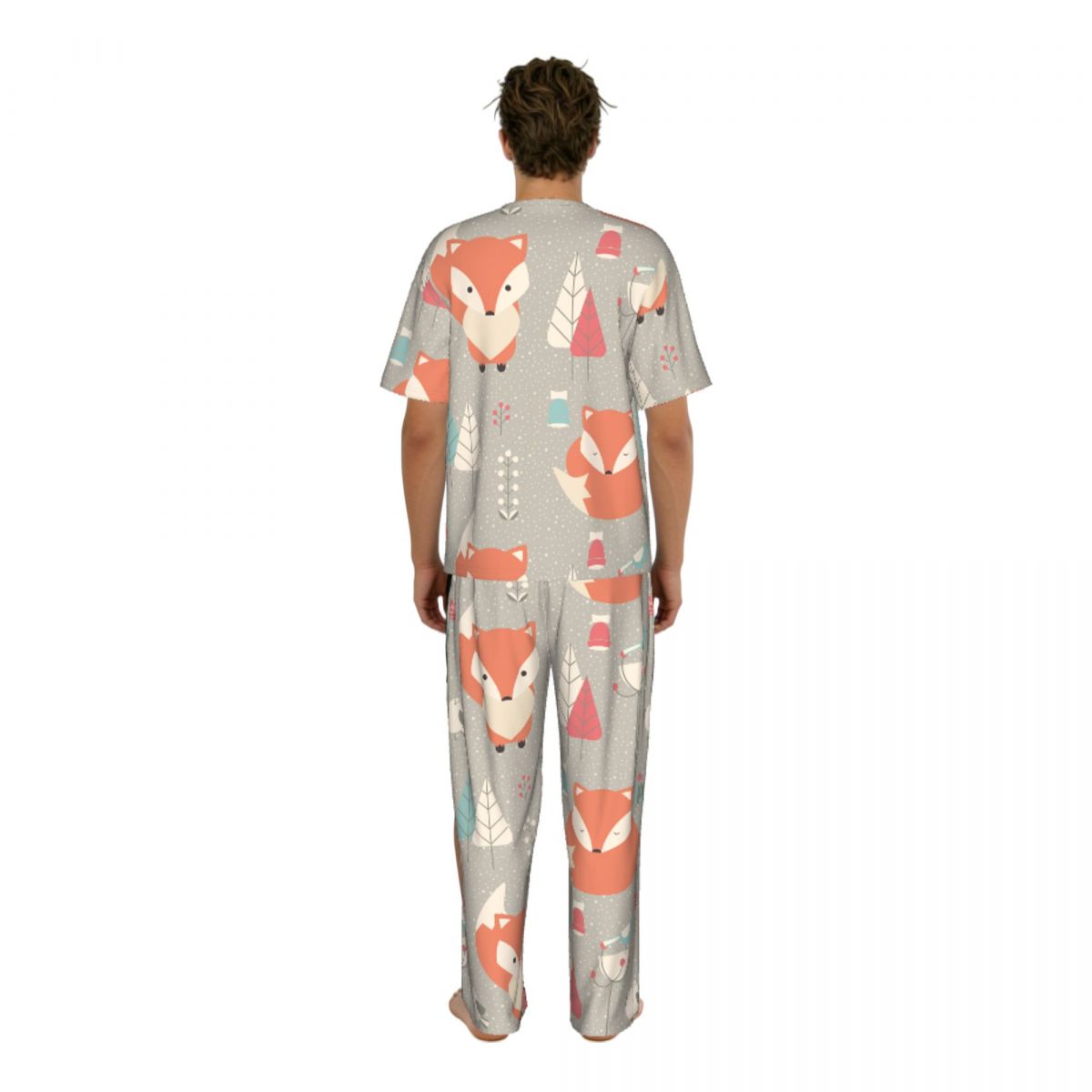男性パジャマスーツ半袖長ズボンキツネ柄パジャマ夏のホーム服セ - Summer Clothing Patterns のレビューと価格