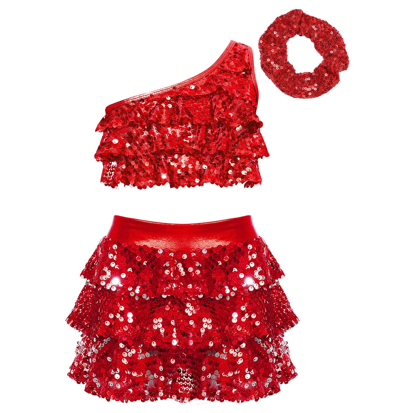 キッズガールズ光沢のあるスパンコールラテンジャズダンス衣装パ - Summer Kids Clothing のレビューと価格