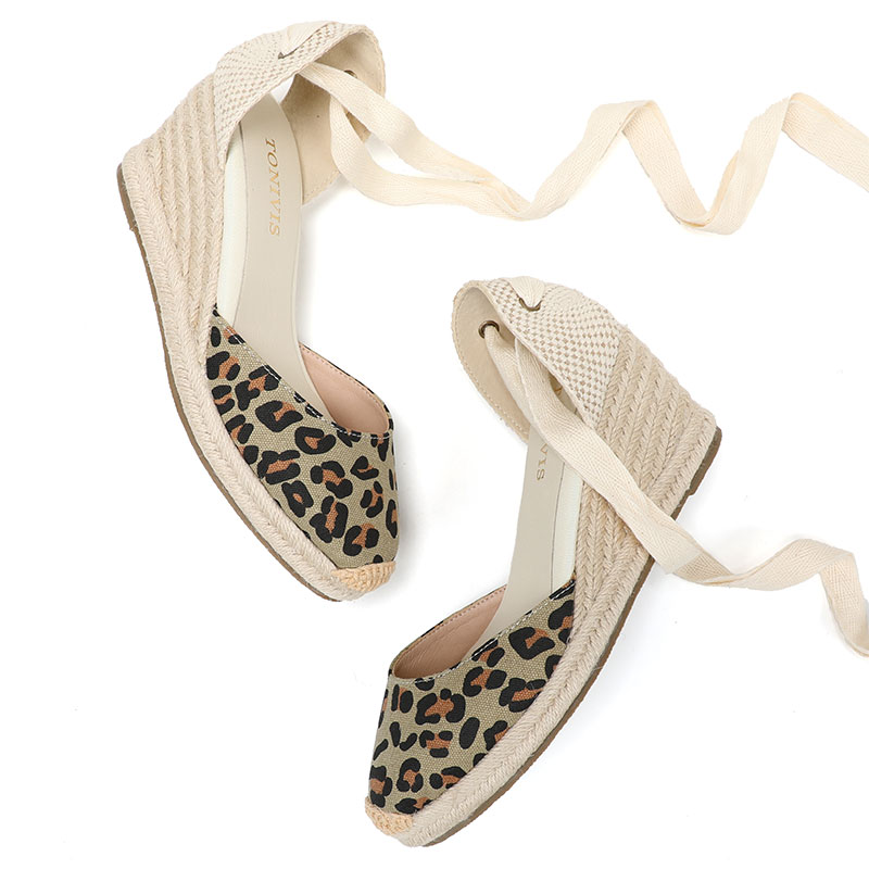 女性用ウェッジサンダル 7CM レースアップ エスパドリーユ - Espadrille Sandal Women のレビューと価格