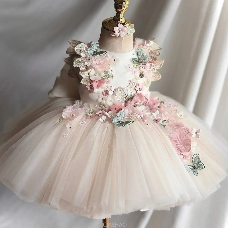 結婚式のドレス夏子供女の子最初の誕生日花柄プリンセスガウン衣 - Summer Kids Clothing のレビューと価格